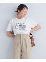 タイポグラフィ プリント Tシャツ UNITED ARROWS green label relaxing ユナイテッドアローズ グリーンレーベルリラクシング トップス カットソー・Tシャツ ホワイト ブラック グレー