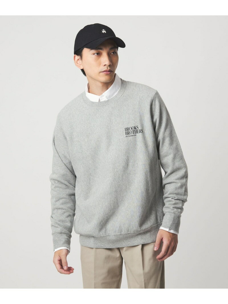 ＜Brooks Brothers＞ロゴ クルーネック スウェットシャツ UNITED ARROWS green label relaxing ユナイテッドアローズ グリーンレーベルリラクシング トップス スウェット・トレーナー ブラック グレー【送料無料】[Rakuten Fashion]