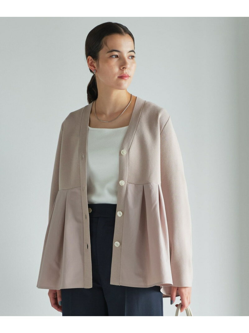 ドッキング ペプラム Vネック ニット カーディガン -ウォッシャブル- UNITED ARROWS green label relaxing ユナイテッドアローズ グリーンレーベルリラクシング トップス カーディガン ネイビー ベージュ【送料無料】[Rakuten Fashion]のサムネイル