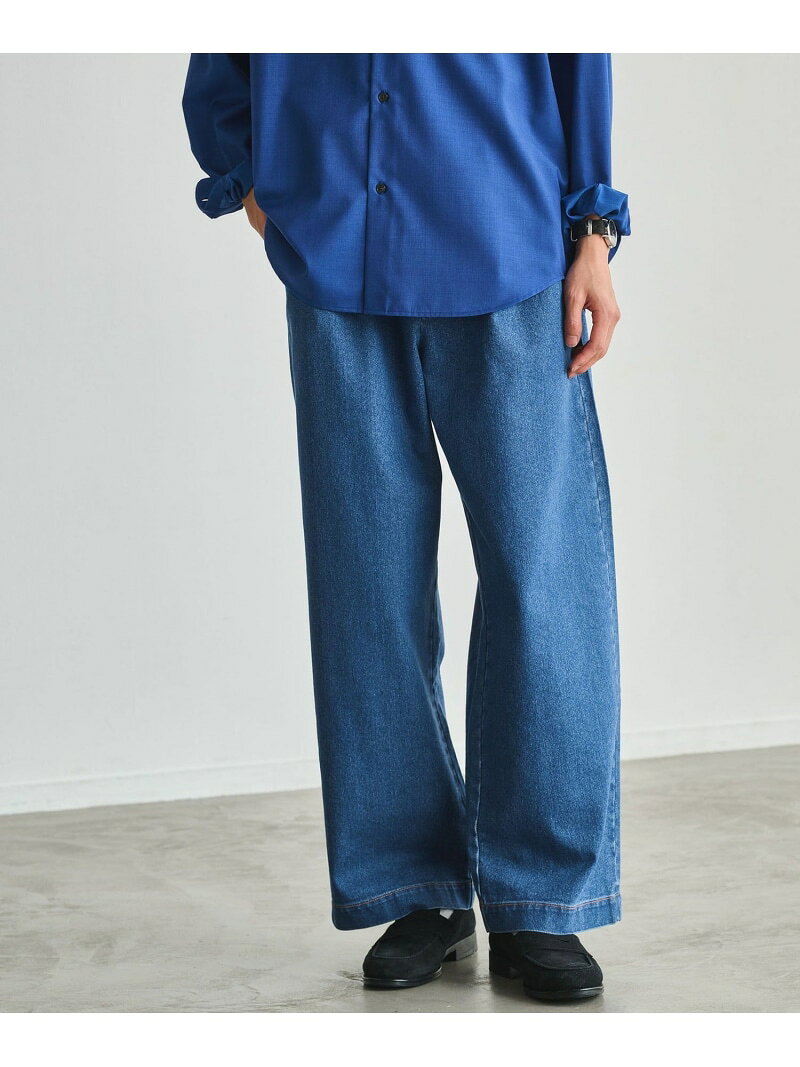 【別注/WEB限定】＜3/2 WORKS＞GLR ワイド デニム パンツ UNITED ARROWS green label relaxing ユナイテッドアローズ グリーンレーベルリラクシング パンツ ジーンズ・デニムパンツ ネイビー【送料無料】[Rakuten Fashion]