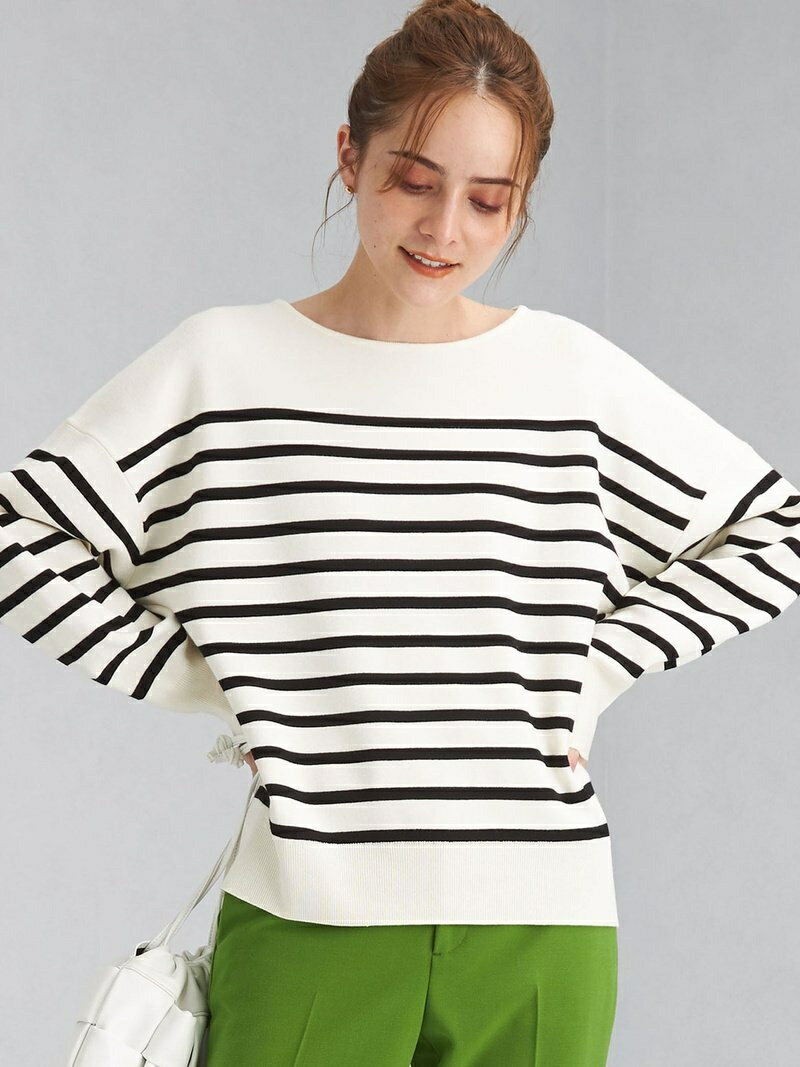 【SALE／10%OFF】ミラノリブ リッタイ クルーネック プルオーバー ニット ボーダー -ウォッシャブル- UNITED ARROWS green label relaxing ユナイテッドアローズ グリーンレーベルリラクシング ニット 長袖ニット グレー ホワイト パ【RBA_E】【送料無料】[Rakuten Fashion]