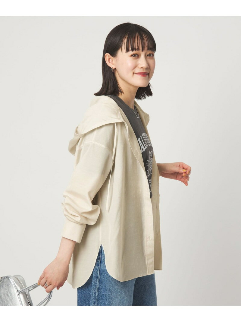 乐天商城 - フード シャツ UVカット 接触冷感 UNITED ARROWS green label relaxing ユナイテッドアローズ グリーンレーベルリラクシング トップス シャツ・ブラウス ホワイト グレー【送料無料】[Rakuten Fashion]