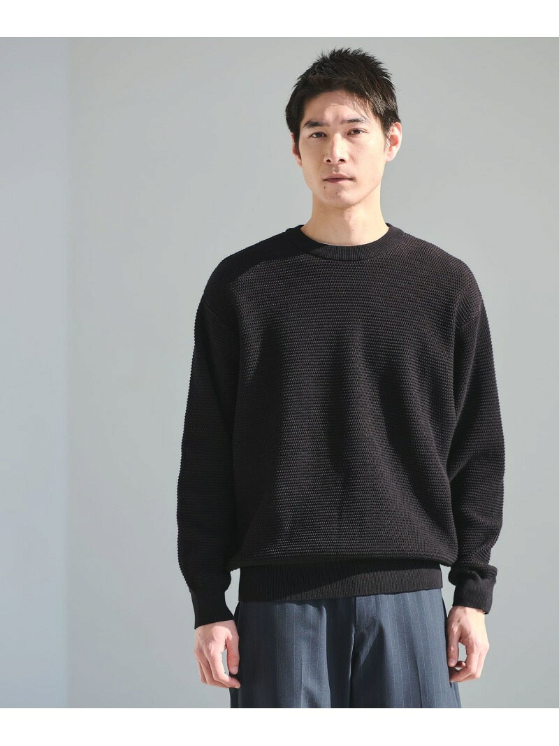 Rakuten - 【SALE／25%OFF】コットン リバー カノコ クルーネック ニット UNITED ARROWS green label relaxing ユナイテッドアローズ グリーンレーベルリラクシング トップス ニット ブラック グレー ホワイト【RBA_E】【送料無料】[Rakuten Fashion]