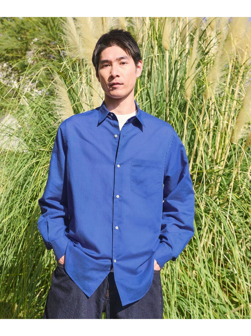 Rakuten - ラミー ミックス ジャストルーズ 長袖 シャツ UNITED ARROWS green label relaxing ユナイテッドアローズ グリーンレーベルリラクシング トップス シャツ・ブラウス ブラック グレー【送料無料】[Rakuten Fashion]