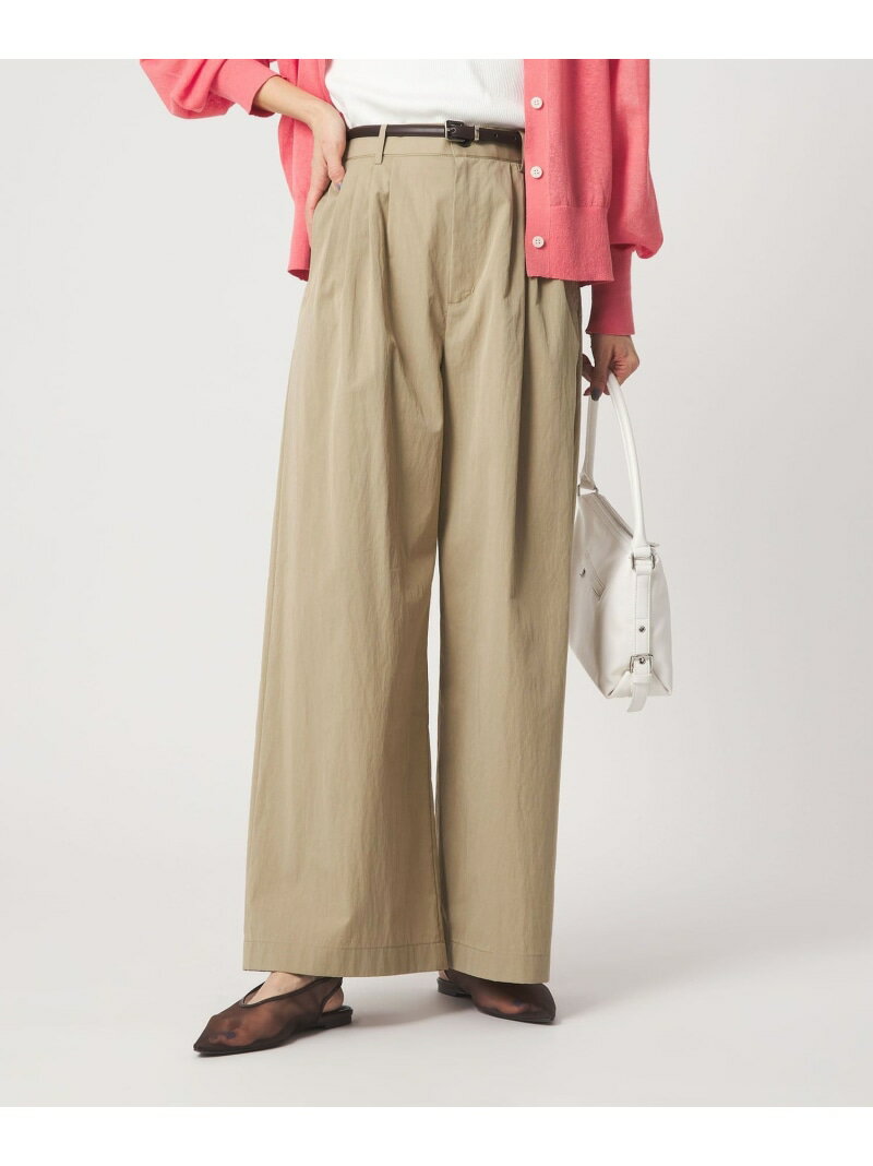 Rakuten - [size SHORTあり]グロッシー ワイド パンツ UNITED ARROWS green label relaxing ユナイテッドアローズ グリーンレーベルリラクシング パンツ その他のパンツ グリーン ブラウン ベージュ グレー【送料無料】[Rakuten Fashion]
