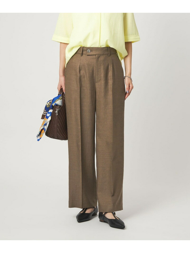 Rakuten - [size SHORT/TALLあり]リネンライク ストレート パンツ UNITED ARROWS green label relaxing ユナイテッドアローズ グリーンレーベルリラクシング パンツ スラックス・ドレスパンツ ブラウン ネイビー ホワイト【送料無料】[Rakuten Fashion]