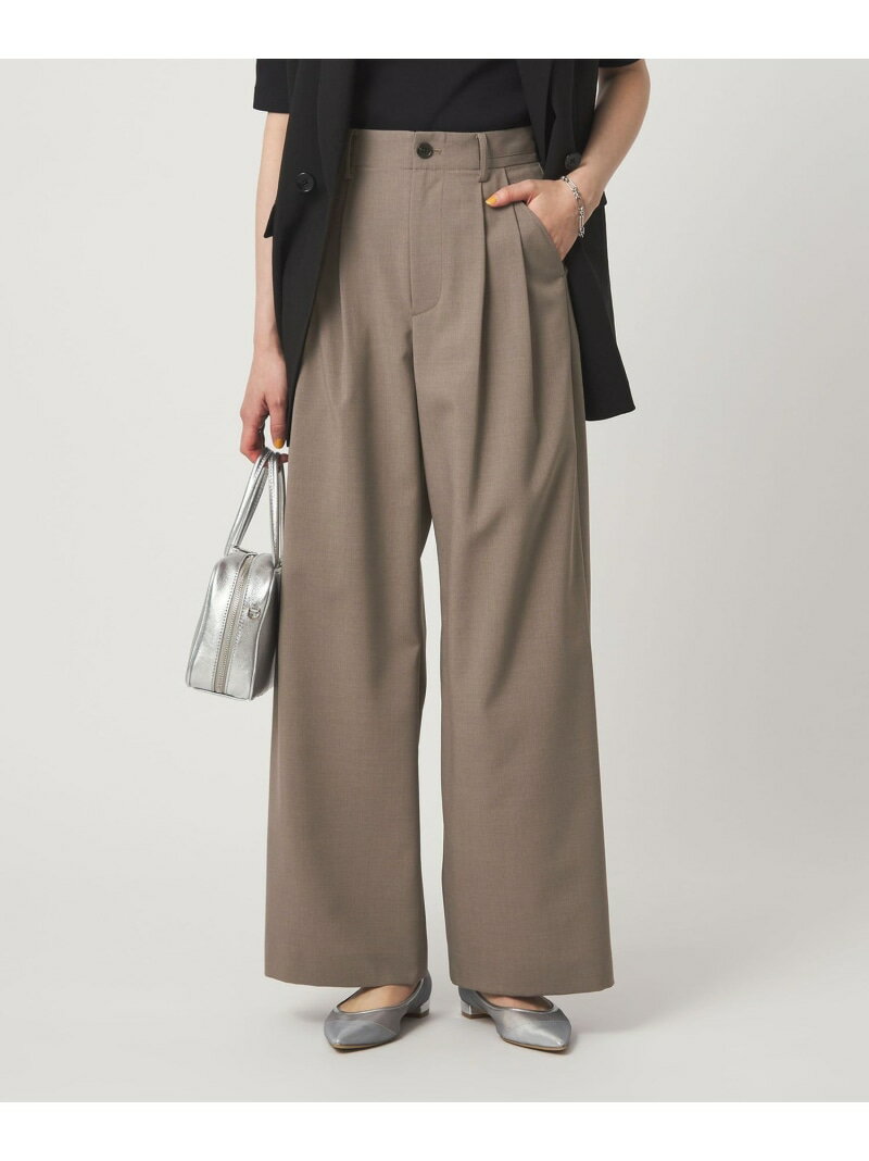乐天商城 - 2タック ワイド パンツ UNITED ARROWS green label relaxing ユナイテッドアローズ グリーンレーベルリラクシング パンツ その他のパンツ ベージュ グレー【送料無料】[Rakuten Fashion]