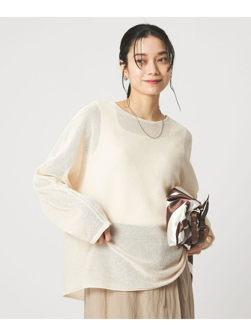 乐天商城 - ペーパー ニット プルオーバー ウォッシャブル UNITED ARROWS green label relaxing ユナイテッドアローズ グリーンレーベルリラクシング トップス ニット ベージュ ブラウン ホワイト【送料無料】[Rakuten Fashion]