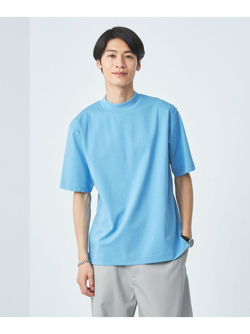 楽天green label relaxingオーガニック ポンチ モックネック Tシャツ UNITED ARROWS green label relaxing ユナイテッドアローズ グリーンレーベルリラクシング トップス カットソー・Tシャツ ブルー ホワイト ブラック【送料無料】[Rakuten Fashion]