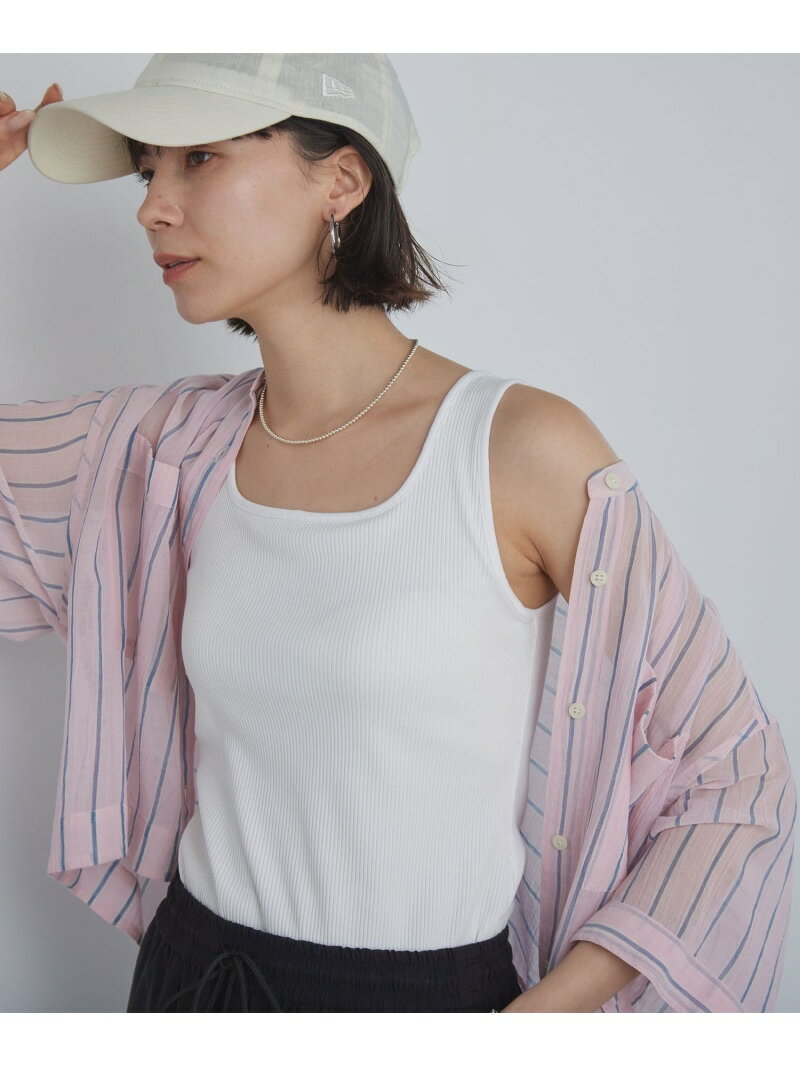 Rakuten - 【SALE／10%OFF】デコルテタンクトップ / カップインナー UNITED ARROWS green label relaxing ユナイテッドアローズ グリーンレーベルリラクシング トップス ノースリーブ・タンクトップ ベージュ ホワイト ブラック ブラウン【RBA_E】【送料無料】[Rakuten Fashion]