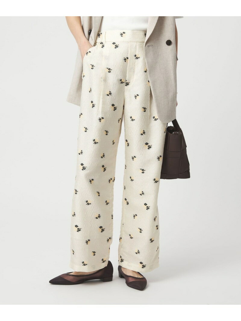 Rakuten - 【SALE／10%OFF】フラワー ジャガード パンツ UNITED ARROWS green label relaxing ユナイテッドアローズ グリーンレーベルリラクシング パンツ その他のパンツ ホワイト ブラック【RBA_E】【送料無料】[Rakuten Fashion]