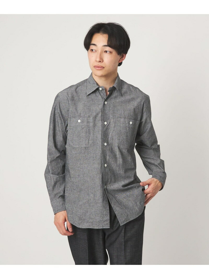 樂天商城 - 【SALE／10%OFF】HITOYOSHI ダンガリー シャツ UNITED ARROWS green label relaxing ユナイテッドアローズ グリーンレーベルリラクシング トップス シャツ・ブラウス ブラック【RBA_E】【送料無料】[Rakuten Fashion]