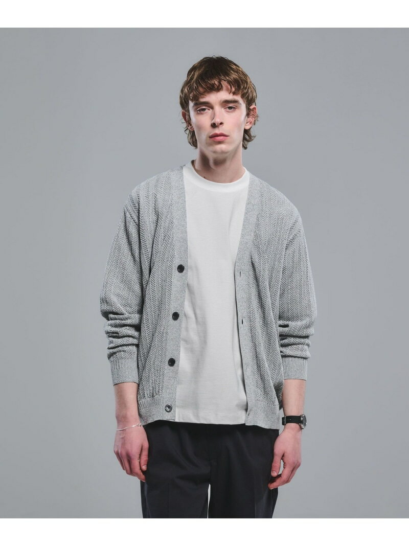 樂天商城 - ミックス メランジ メッシュ カーディガン UNITED ARROWS green label relaxing ユナイテッドアローズ グリーンレーベルリラクシング トップス カーディガン グレー ブラック【送料無料】[Rakuten Fashion]