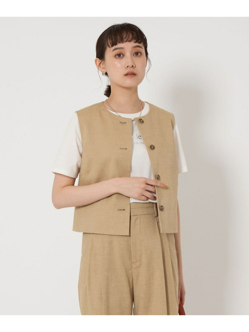 【SALE／50%OFF】P/LI ジレ プルオーバー -マシンウォッシャブル・ストレッチ- UNITED ARROWS green label relaxing ユナイテッドアローズ グリーンレーベルリラクシング トップス ベスト・ジレ グレー ベージュ【RBA_E】【送料無料】[Rakuten Fashion]のサムネイル