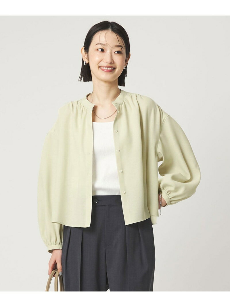 Rakuten - 【SALE／25%OFF】袖ボリューム ギャザー ブラウス マシンウォッシャブル 通気性 UNITED ARROWS green label relaxing ユナイテッドアローズ グリーンレーベルリラクシング トップス シャツ・ブラウス ブラウン ホワイト【RBA_E】【送料無料】[Rakuten Fashion]