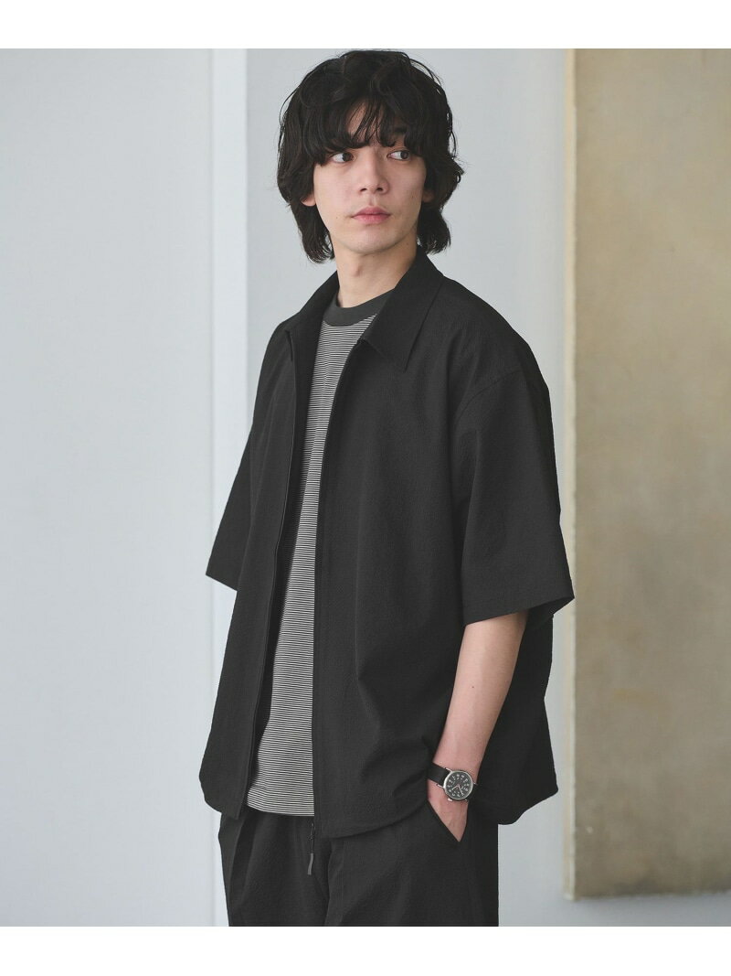 Rakuten - 【WEB限定】＜GLR or＞ジップ ショートスリーブ 半袖 シャツ -吸水速乾- UNITED ARROWS green label relaxing ユナイテッドアローズ グリーンレーベルリラクシング トップス シャツ・ブラウス ブラック グレー ブラウン【送料無料】[Rakuten Fashion]