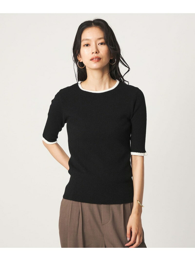 ハイショク リブ ハーフスリーブ プルオーバー ニット UNITED ARROWS green label relaxing ユナイテッドアローズ グリーンレーベルリラクシング トップス ニット ブラウン ホワイト ブラック【送料無料】[Rakuten Fashion] greenlabelrelaxing-10068673 green label relaxing サンプル画像3