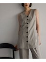 <EMMEL REFINES>EM リネンライク Vネック ジレ EMMEL REFINES ユナイテッドアローズ グリーンレーベルリラクシング トップス ベス...