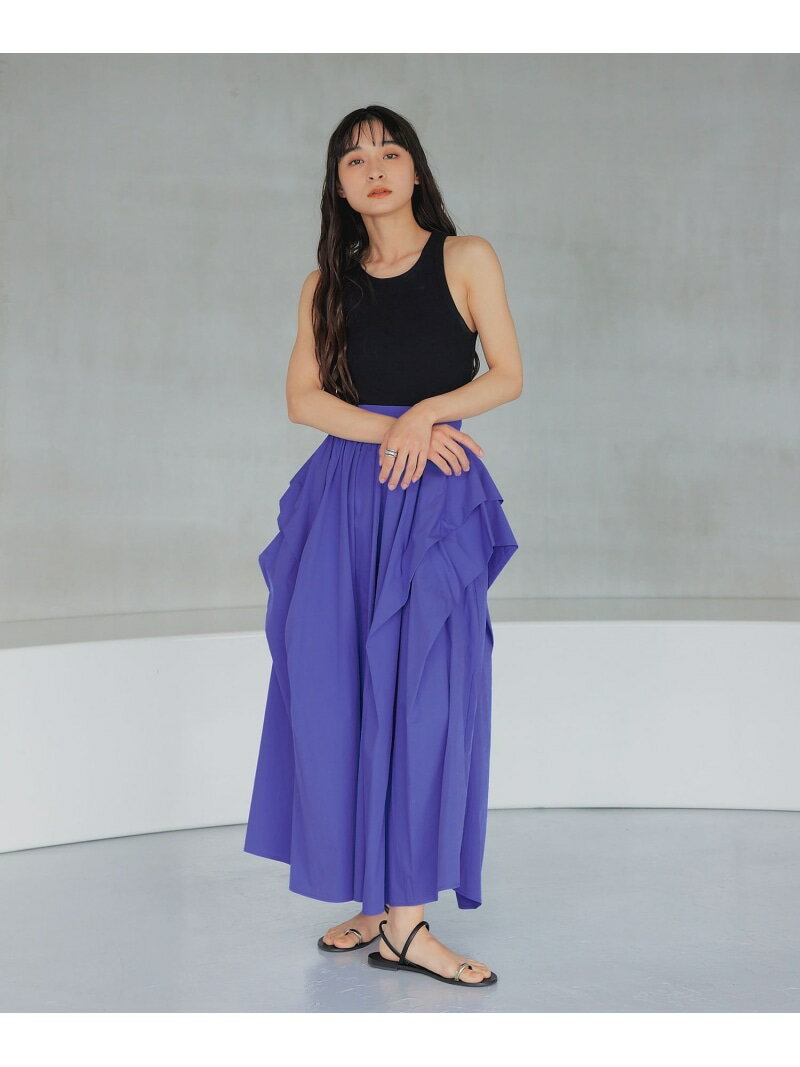 ＜EMMEL REFINES＞EM サイドボリューム タックスカート EMMEL REFINES ユナイテッドアローズ グリーンレーベルリラクシング スカート その他のスカート ブラック パープル【送料無料】[Rakuten Fashion]