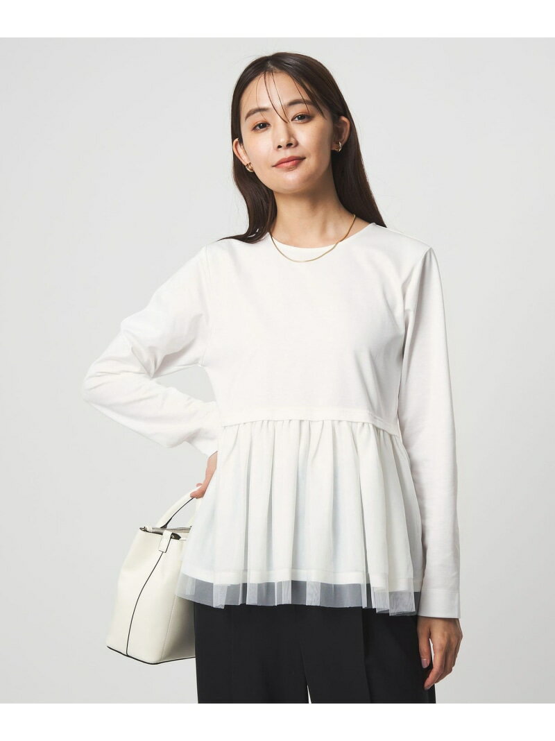 Rakuten - 【SALE／30%OFF】ティアード ペプラム プルオーバー カットソー UNITED ARROWS green label relaxing ユナイテッドアローズ グリーンレーベルリラクシング トップス カットソー・Tシャツ ホワイト ブラック【RBA_E】【送料無料】[Rakuten Fashion]