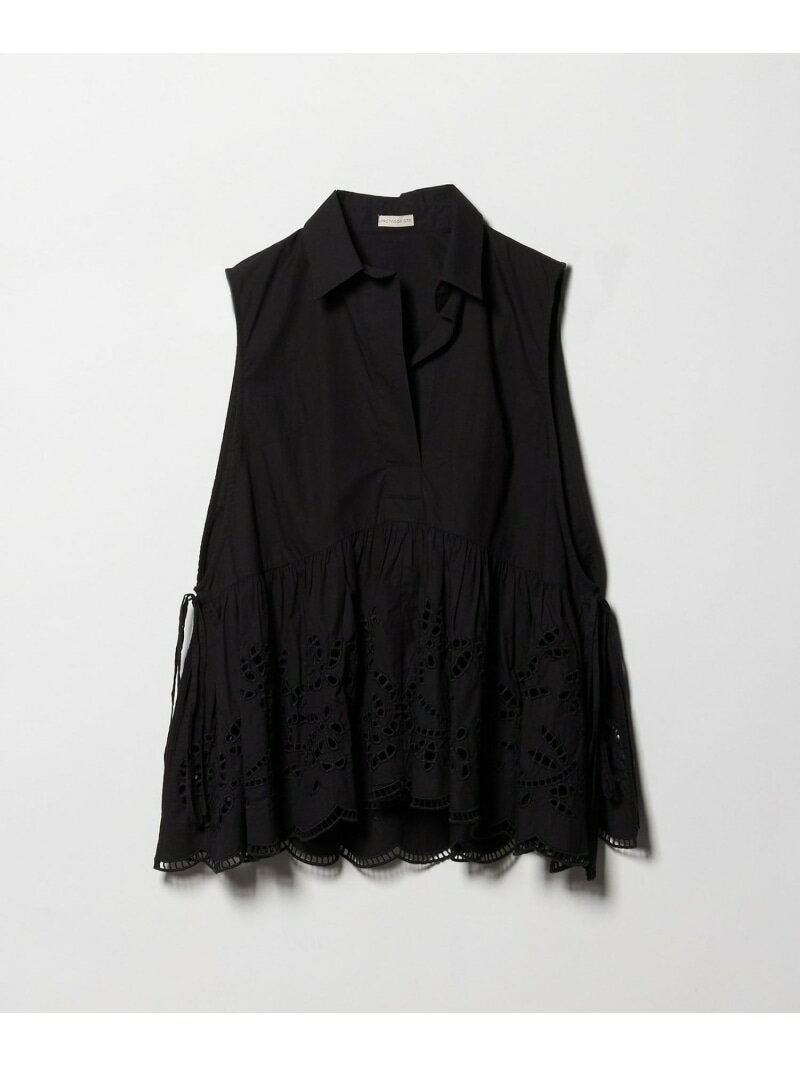 Rakuten - ＜PROTAGONISTA＞カットワーク ノースリーブ ブラウス＜ Select by EMMEL REFINES ＞ EMMEL REFINES ユナイテッドアローズ グリーンレーベルリラクシング トップス シャツ・ブラウス ブラック ホワイト【送料無料】[Rakuten Fashion]