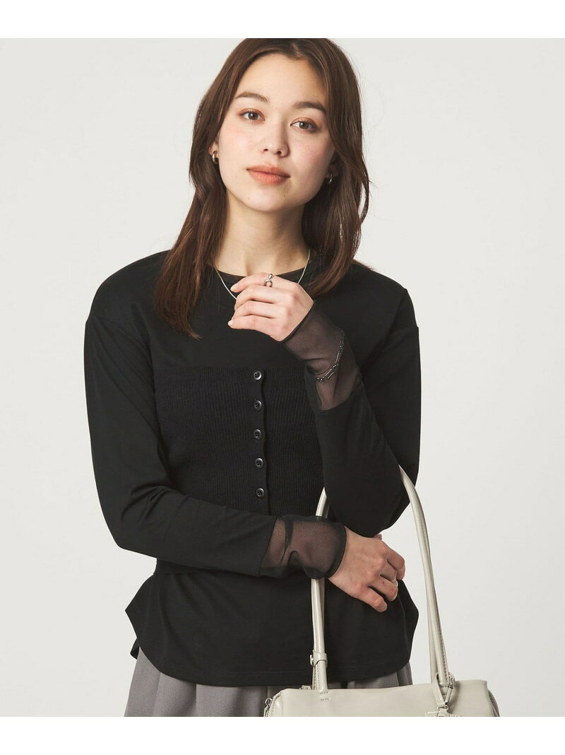 3点分グリーンレーベルリラクシング　長袖カットソー　ボーダー　ホワイトブラック green label relaxing（グリーンレーベルリラクシング） tシャツ