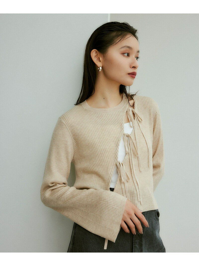 ＜EMMEL REFINES＞EM アシメリボン 2WAY ニットプルオーバー EMMEL REFINES ユナイテッドアローズ グリーンレーベルリラクシング トップス ニット ホワイト ピンク ネイビー【送料無料】[Rakuten Fashion]のサムネイル