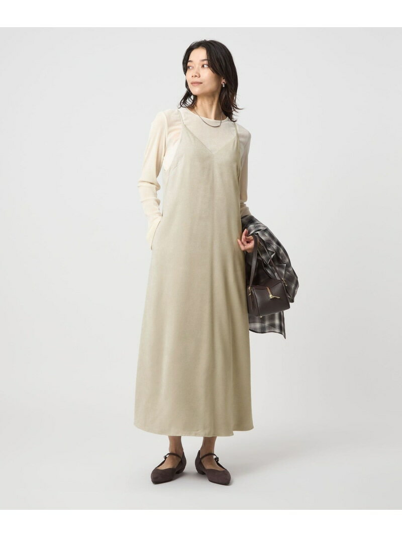 スウェードライク キャミソール ワンピース UNITED ARROWS green label relaxing ユナイテッドアローズ グリーンレーベルリラクシング ワンピース・ドレス ワンピース ホワイト【送料無料】[Rakuten Fashion]