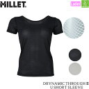 メール便送料無料　ミレー　MILLET　ドライナミックスルー2 Uショートスリーブ　ウィメンズ　DRYNAMIC THROUGHT II U SHORT SLEEVE　レディース　アンダーウェア　下着　レイヤー　MIV02107