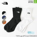 ザノースフェイス 靴下 2025春夏 TNFロゴ2Pクルー クールマックス (ユニセックス) THE NORTH FACE TNF Logo 2P Crew C...