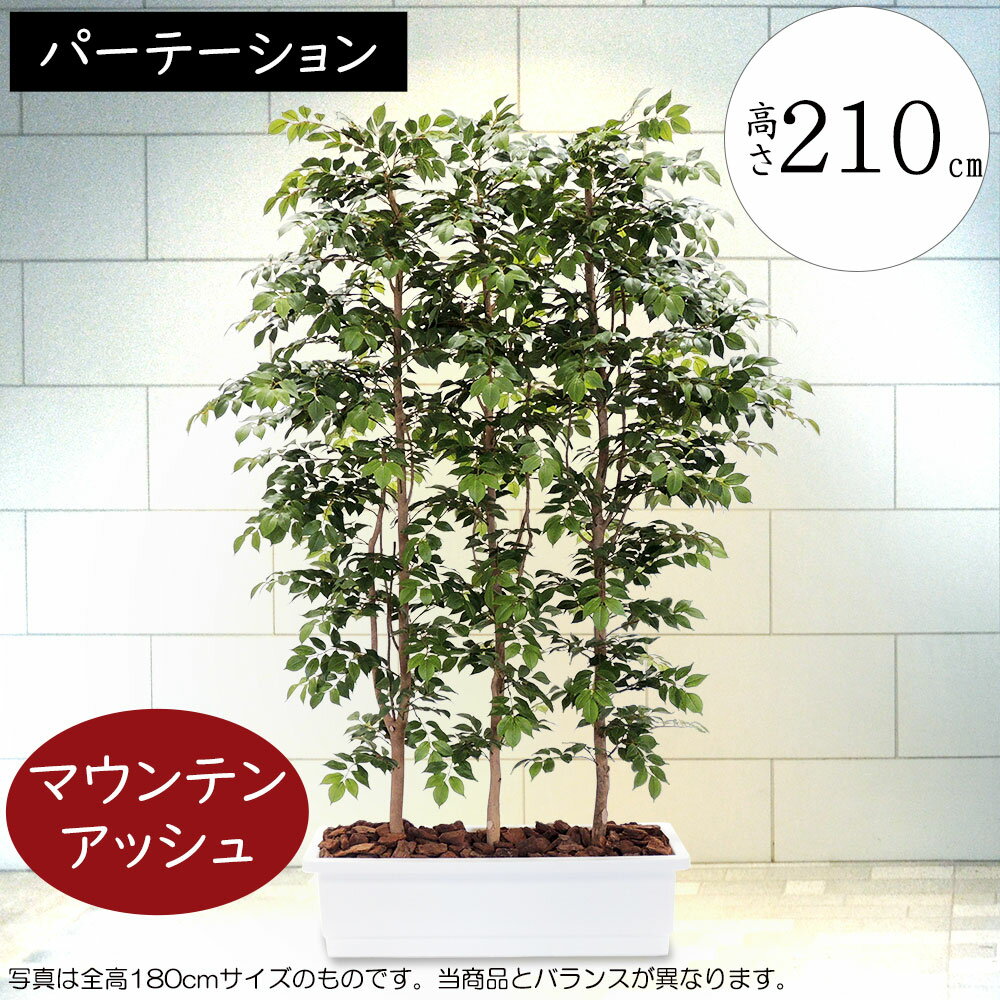 フェイクグリーン 観葉植物 おしゃれ 大型 全高210cm×全幅1.0m リアル 人気 おすすめ パーテーション パーティション 間仕切り 目隠し 仕切り インテリアグリーン 緑 特大 マウンテンアッシュ コンテナ ワイド 幅広 オブジェ 造花 人工観葉 アートグリーン 人工樹木 お洒落