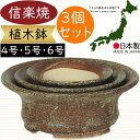 植木鉢 おしゃれ 人気 おすすめ プランター 信楽焼 国産品 日本製 陶器製 和風 モダン インテリア 焼き物 器 ポット 観葉鉢 陶器鉢 寄せ植え 園芸 ガーデニング 観葉植物 インテリアグリーン 花 緑 浅鉢 しがらきやき お洒落 ギフト 贈り物 つづみ型 3個セット 4号 5号 6号