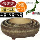 植木鉢 おしゃれ 人気 おすすめ プランター 信楽焼 国産品 日本製 陶器製 和風 モダン インテリア 焼き物 器 ポット 観葉鉢 陶器鉢 寄せ植え 園芸 ガーデニング 観葉植物 インテリアグリーン 花 緑 浅鉢 丸形 しがらきやき お洒落 ギフト 贈り物 鉄鉢 3個セット 4号 5号 6号