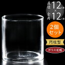 ガラス花瓶 大型 おしゃれ 人気 フラワーベース 花器 花瓶 ガラス花器 ガラス シリンダー 円柱 筒型 筒形 インテリア 透明 クリア 硝子 花入れ フラワーアレンジメント 花 緑 花束 ブーケ ディスプレイ ギフト プレゼント 会場装花 高品質 直径12cm×全高12cm 2個セット