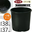植木鉢 おしゃれ 大型 プランター 人気 黒 ブラック イタリア製 ポット 観葉鉢 園芸鉢 鉢カバー 容器 園芸用品 ガーデニング 植栽 樹木 花 緑 軽量 軽い タフ 丈夫 柔軟性あり お洒落 業務用 高品質 上質 シンプル 樹脂 再生ポリエチレン ナーセリーポット 12号 10個セット
