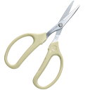 左利き はさみ 鋏 ハサミ クラフト向き クラフトチョキ アイボリー 刃先キャップ付き 全長16cm×刃長4cm