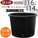 植木鉢 おしゃれ プランター 人気 黒 ブラック イタリア製 ポット 観葉鉢 園芸鉢 鉢カバー 容器 園芸用品 ガーデニング 植栽 樹木 花 緑 軽量 軽い タフ 丈夫 柔軟性あり お洒落 業務用 生産用 高品質 樹脂 ポリエチレン ナーセリーポット ロータイプ 小型 5号 30個セット