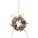 【造花】おしゃれ インテリア リース 幅11cm 4個セット クルミ 胡桃 人工観葉植物 壁掛け フェイクグリーン グリーン