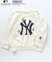 【ウィンターセール 15 OFF】BREEZE J411833 MLB×PEANUTS BIG LOGO SWEAT ニューヨークヤンキース トレーナー New York Yankees 野球 オフホワイト Offwhite