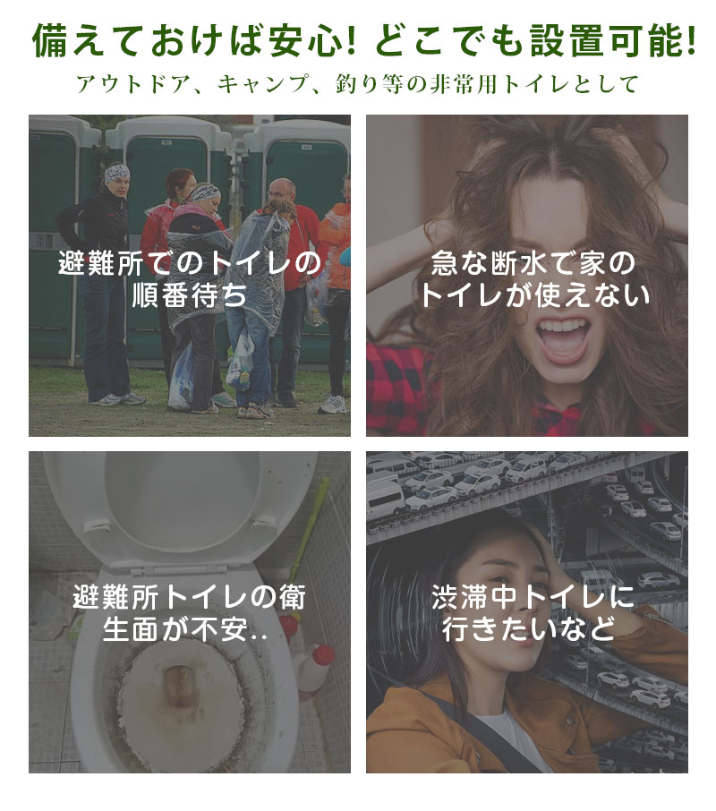 簡易トイレ非常用トイレポータブルトイレ防災グッズ凝固剤付き排便袋付き12回分防...