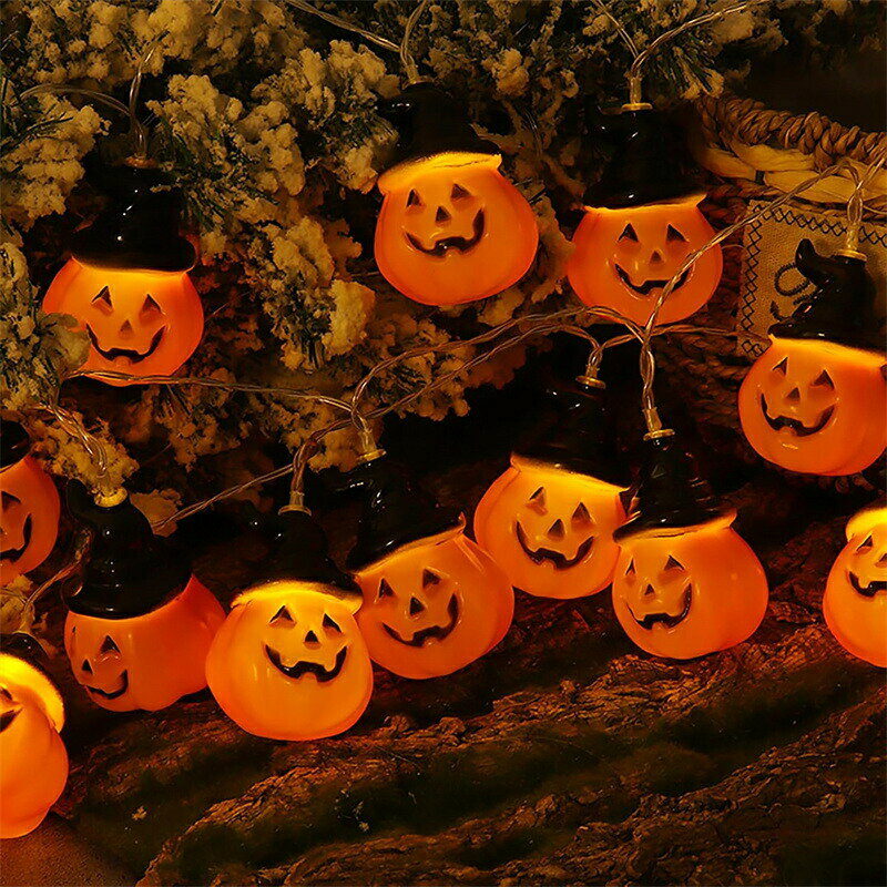 ハロウィン飾りカボチャライト装飾LEDパンプキンライト防水6M40LED電球飾り付けライトストリングライト..