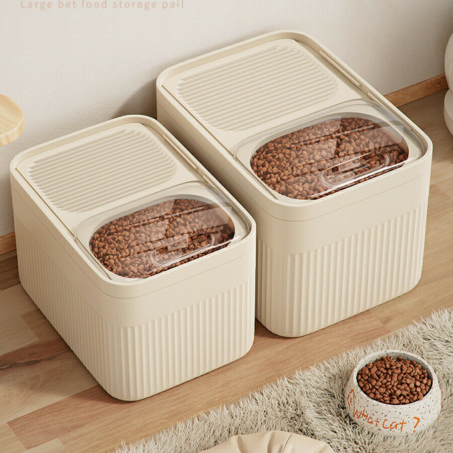 愛犬愛猫用密封保存ペットフード保存容器大容量防虫防湿計量カップ付きドッグフードキャットフードスト..