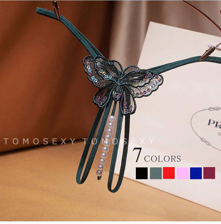 セクシーショーツオープンクロッチ穴あきショーツ股割れパールビーズ付きオープンショーツTバックショーツセクシーランジェリーレディース下着スタンダード女性用パンティパンツインナータンガキュート婦人下着花柄紐ひもエロ透け過激勝負下着