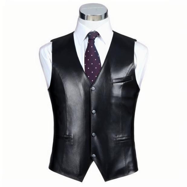 羊革ベストメンズレザーベストジレベ...