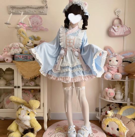 ロリータ洋装甘く可愛い和風メイドスカートロリータスカートロリスカートロリィタOPLolitaロリータコス..