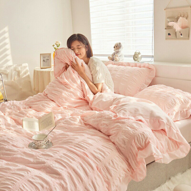 寝具カバーセットふとんカバー掛け布団カバー敷き布団カバーベッドスカートオールシーズンシンプル洗え..