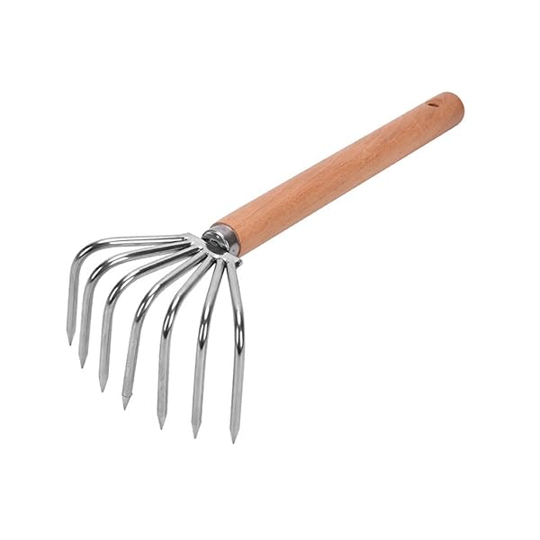 送料無料手熊手葉熊手潮干狩り熊手多用途木製ハンドルステンレス鋼製ガーデニングツールロングハンドル..