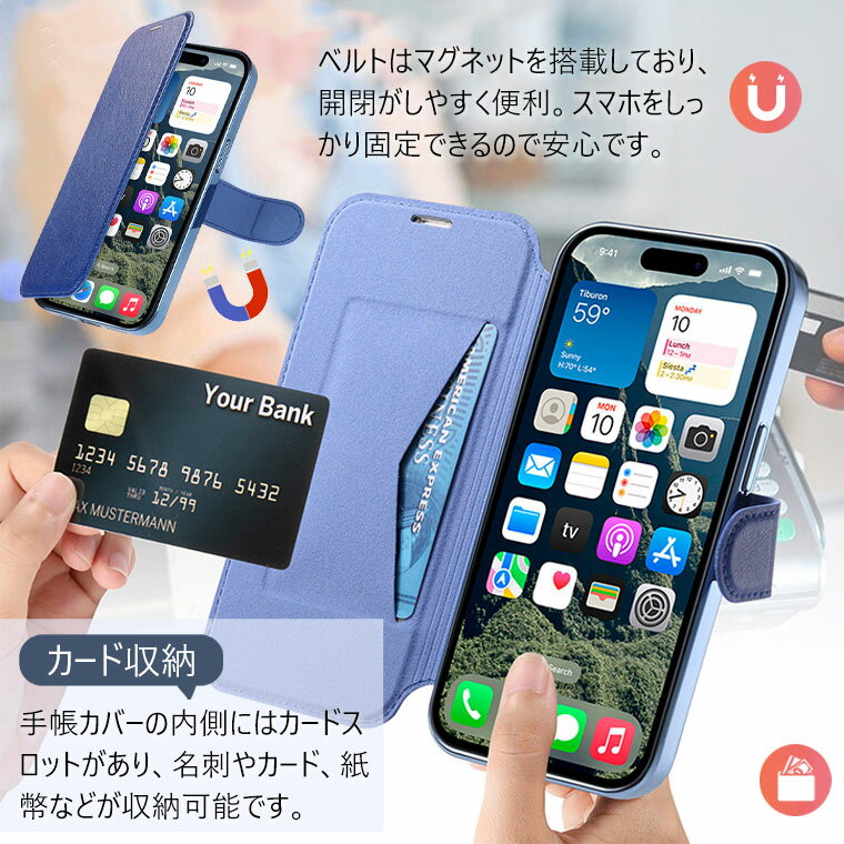 iPhone 13 Pro Max ケース 手帳型 透明ケース Magsafe iPhone 12 Pro ケース 分離式 iPhone13 Pro ケース 手帳 iphone12 カバー アイフォン 12pro スマホケース 耐衝撃 スタンド機能 カード収納 可愛い オシャレ 手帳型ケース ワイヤレス充電対応 スキミング防止