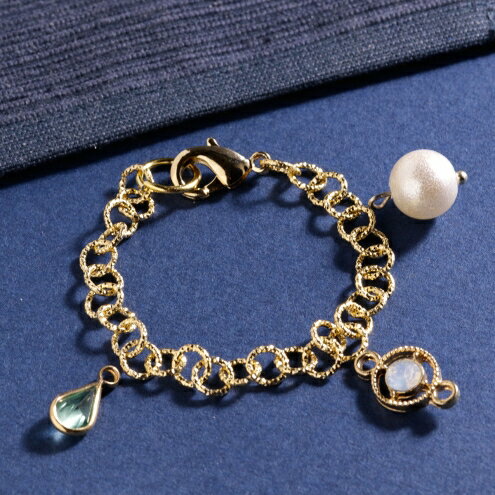 【キーホルダー類】カニカン付きバッグチェーン A GreenOceanオリジナル 《きれいめゴールド》【鎖 くさり 鞄 キー 鍵 ビーズアンドパーツ アクセサリ...