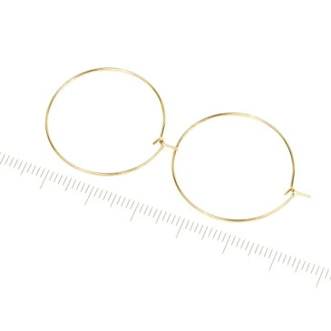 【ピアス・イヤリング】1ペア ニッケルフリー フープピアス25mm《きれいめゴールド》【アレルギー対策 輪 アクセサリーパーツ リング ビーズアンドパーツ アクセサリーパーツ】